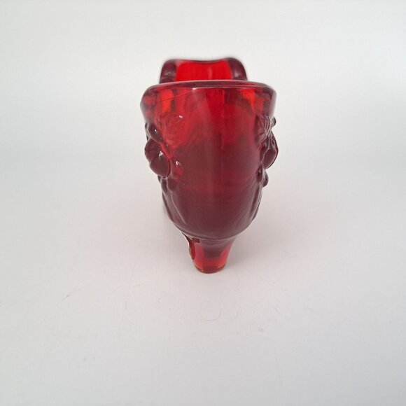 Fenton Ruby Red Glass Victorian Shoe Figurine Cabbage Rose Pattern - Picture 7 of 12